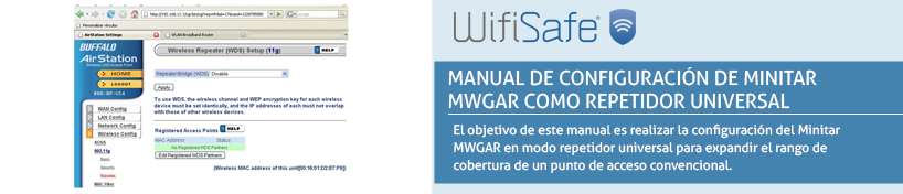 Manual de configuración de Minitar MWGAR como Repetidor universal