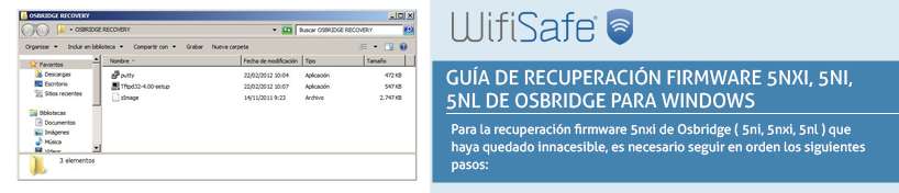 Guía de recuperación firmware 5nxi 5ni 5nl de OSBRiDGE para Windows