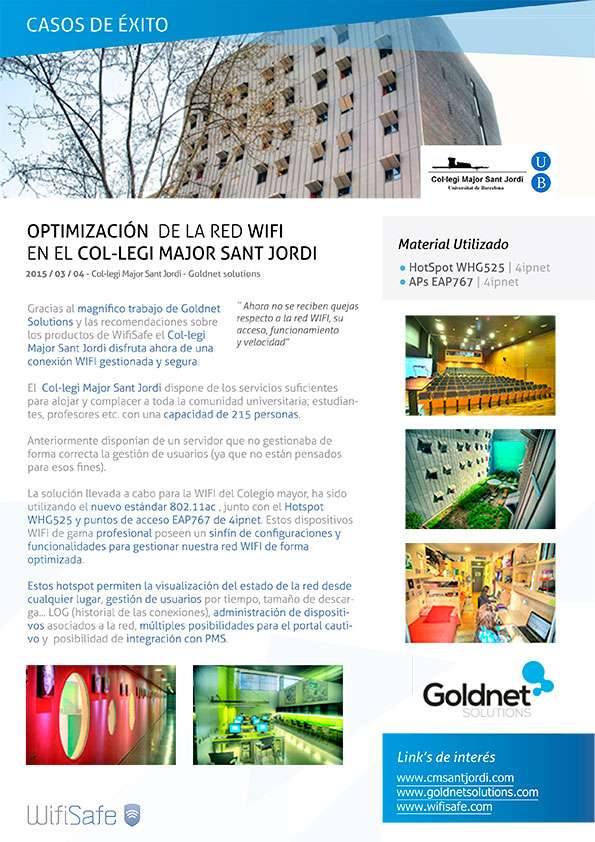 Caso de éxito wifi; optimización de la red wifi en el Col-legi Major Sant Jordi auditorio