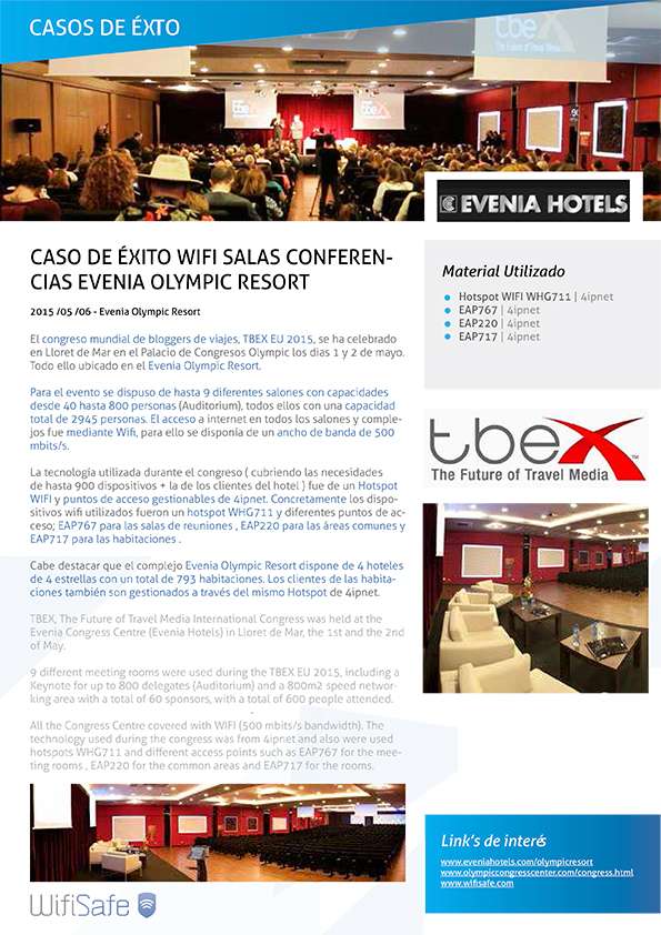 PDF caso de éxito WiFi en sala conferencias Evenia Olympic Resort