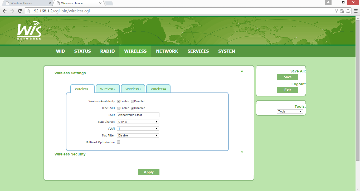 Configuración de VLAN's (Múltiple SSID con marcado VLAN) con equipos Wisnetworks en modo AP