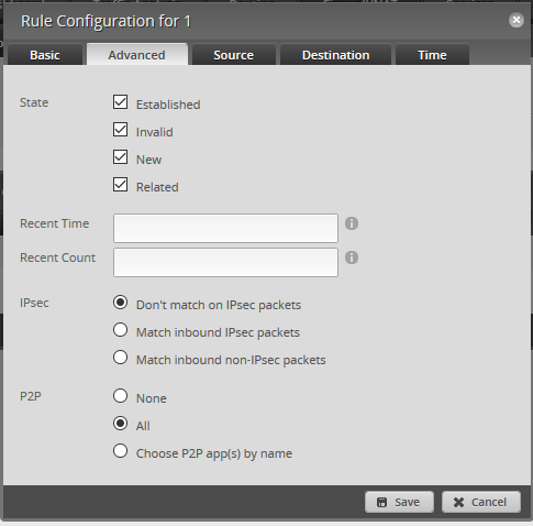 Manual configuración de EdgeRouter 3 Lite con Traffic Analysis y filtrado de conexiones p2p