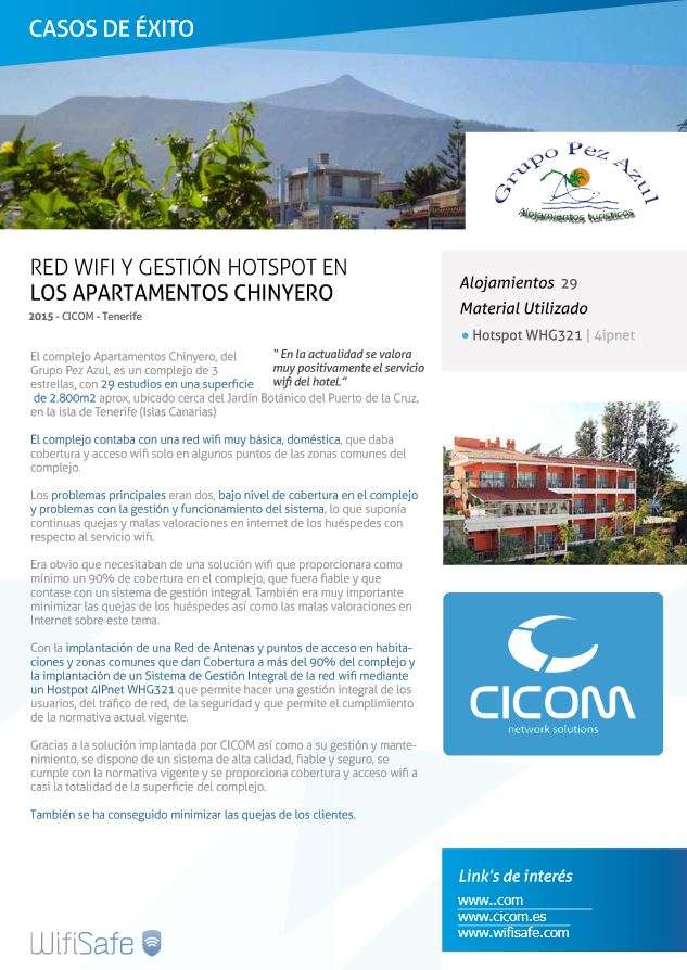 caso éxito Red WiFi y gestión HotSpot en los apartamentos Chinyero