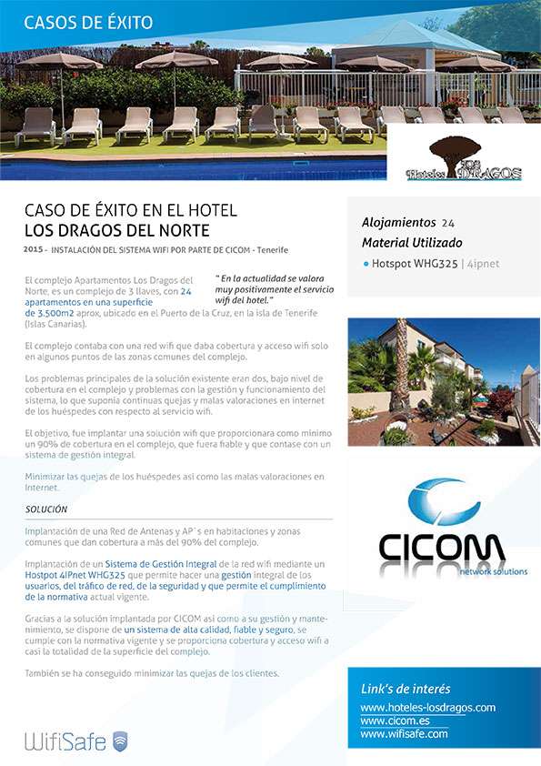 Caso de éxito WiFi en El Hotel Los Dragos del Norte