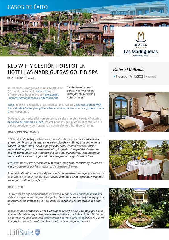 Red WIFI y gestión HotSpot en el Hotel las Madrigueras Golf & Spa