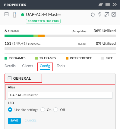 Pestaña “Config” y en el menú “General”
