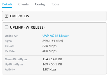 Podemos ver a que AP está conectado el dispositivo, así como la señal y el tx/rx rate