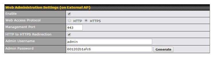 Configuraciones de administración web
