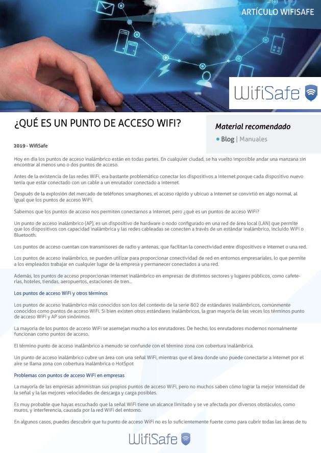 ¿Qué es un punto de acceso WiFi?