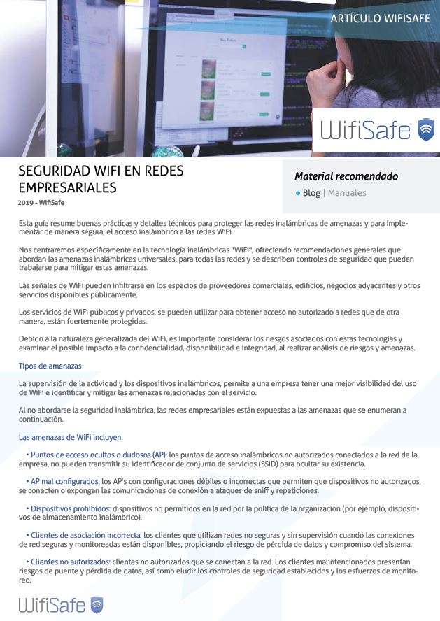 Seguridad WiFi en redes empresariales