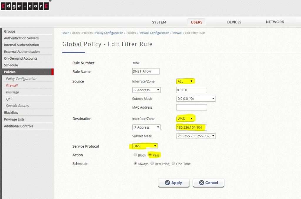 DNS alternativa de WifiCloud