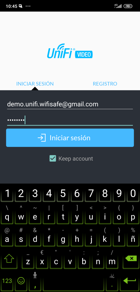 Acceso a la APP de Unifi VIdeo en nuestro smartphone