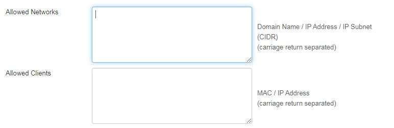 11 allowed networks
